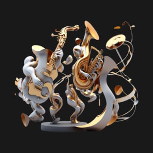 Abstract Jazz Dancing Instruments v01 T-Shirt