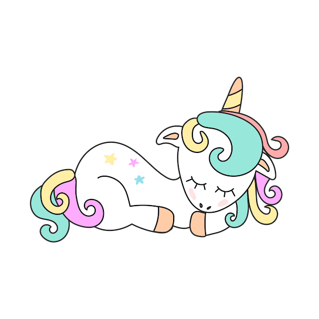 Magic Cute Sleepy Unicorn by CuteDesigns