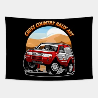 Pajero Rally art Cross Country Tapestry