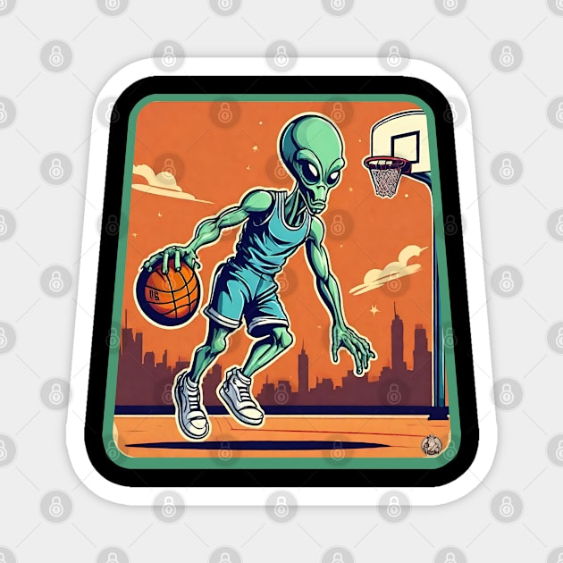 Alien basketball player Magnet by Ilustradamus