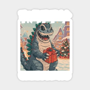 Happy Christmas with Godzilla - 4 Magnet