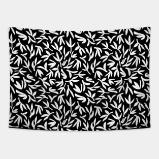 Bamboo Forest - white on black Tapestry