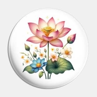 American Lotus Flower lover Pin