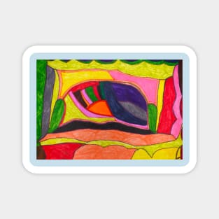 Abstract Art Multicoloured Golden Highness Magnet