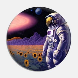 Astronaut Sunflower planet land Pin