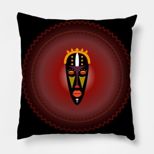 African Mystical Mask. Tribal, Native. Pillow