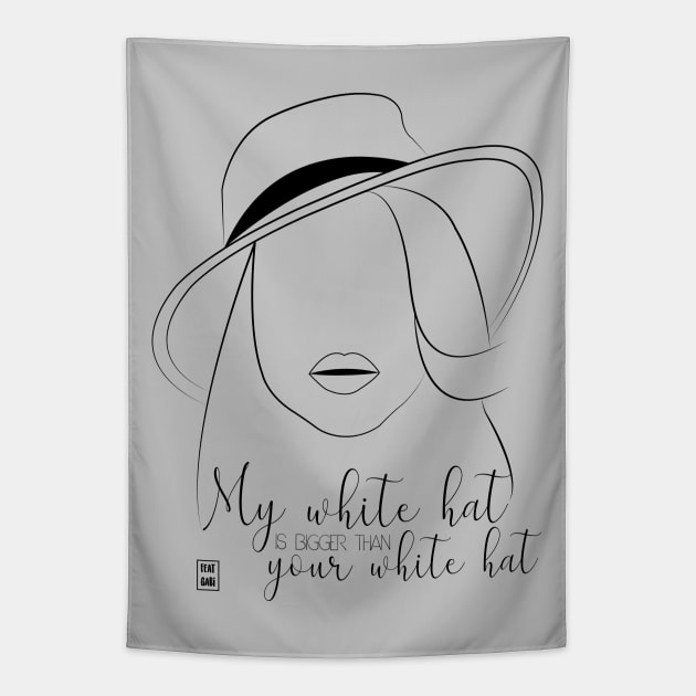 White hat Tapestry by Gabi Veiga