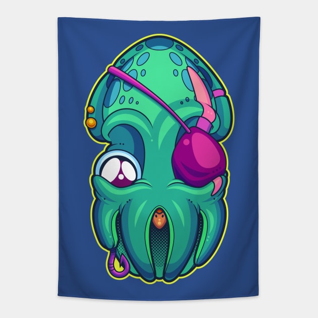 Captain Calamari Tapestry by ArtisticDyslexia