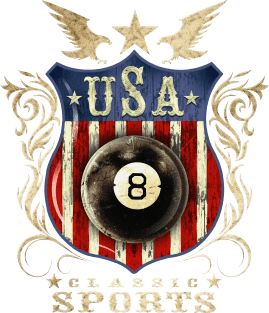 USA Classic vintage Eight Ball (pool) logo. Magnet