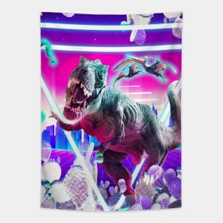 Dinosaur Rave Raving T-Rex Tapestry