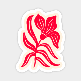 Red Stylized Tulip Magnet