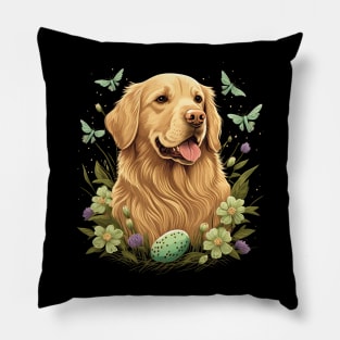 Golden Retriever happy easter day Pillow