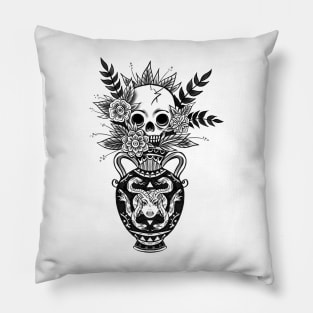 Mrs. Bouquet - traditional tattoo design - Black & Grey Pillow