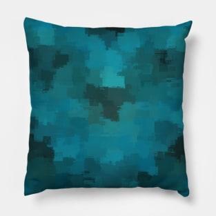 Blue and Green Painting Strokes Pillow