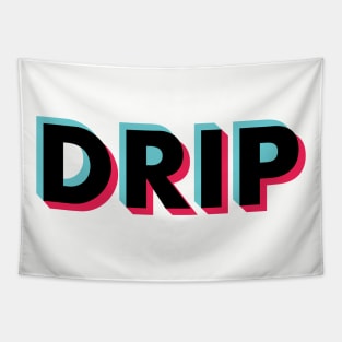 Drip Glitch Black Tapestry