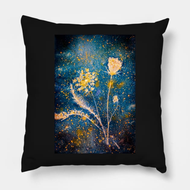 Botanical cyanotype 6 Pillow by redwitchart