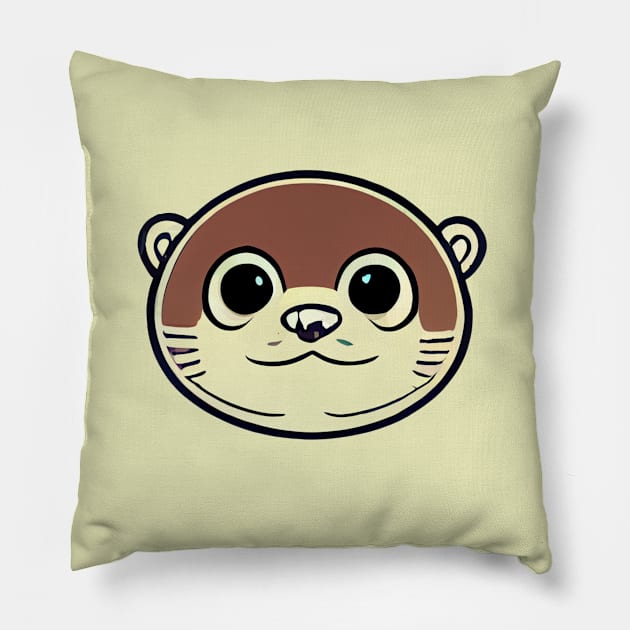 Vintage otter head Pillow by etherElric