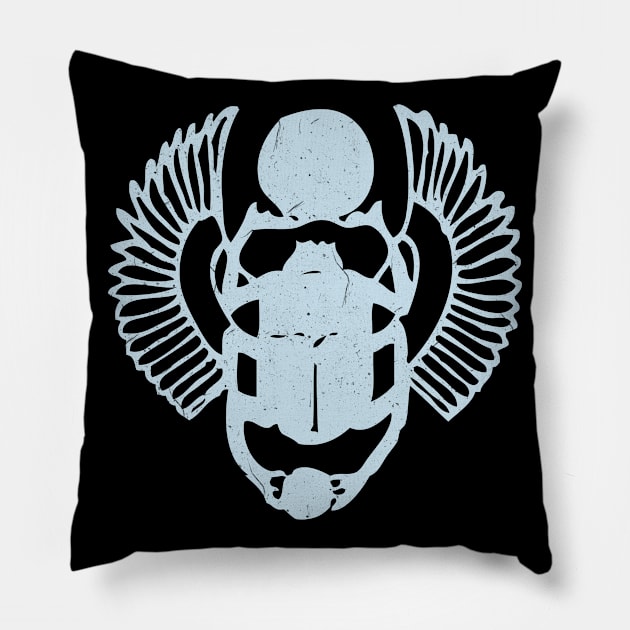 Egyptian scarab - blue Pillow by PharaohCloset