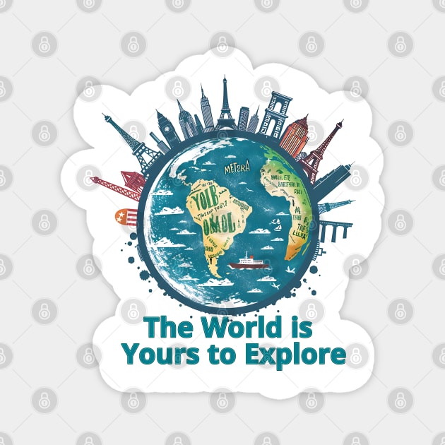 The World is Yours to Explore Magnet by Printashopus