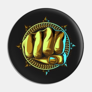 power fist graphic - G-ifts Pin