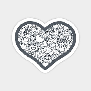 Valentites heart of objects white Magnet