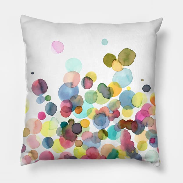 Watercolor Drops Pillow by ninoladesign