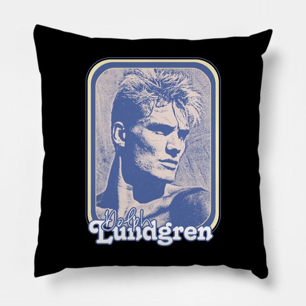 Dolph Lundgren // 80s Retro Fan Design Pillow by DankFutura