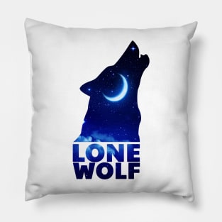 Lone wolf night Pillow