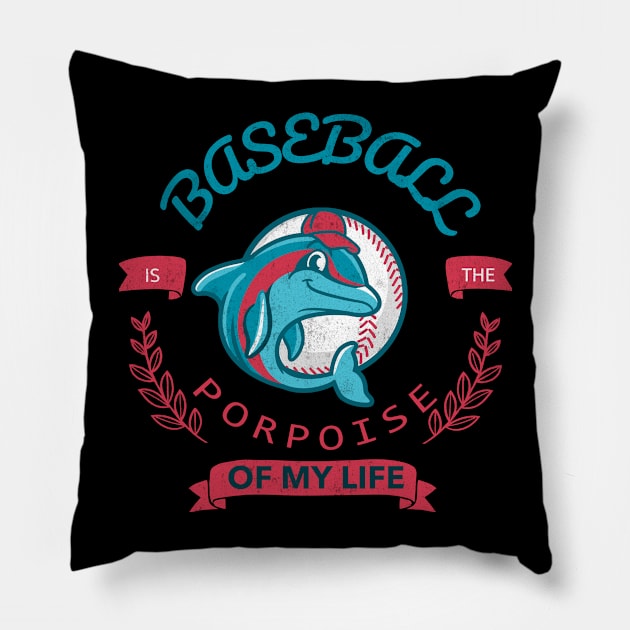 Baseball dolphin pun Pillow by Johan13