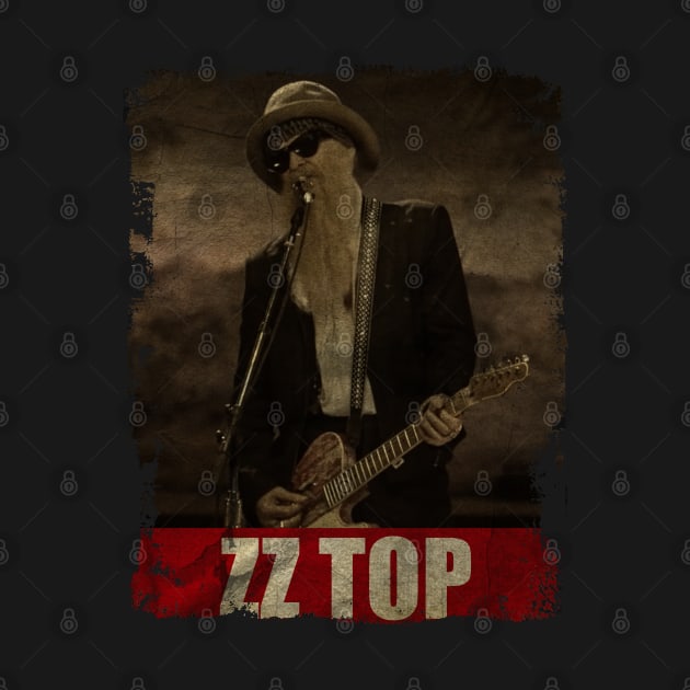 TEXTURE ART-ZZ Top - RETRO STYLE 2 by ZiziVintage