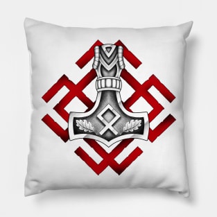 Thors hammer with rune ornament Pillow