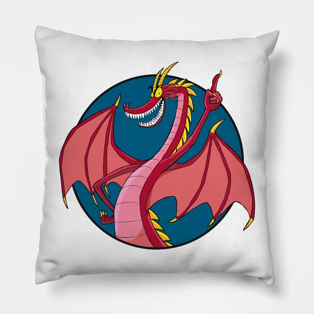 Hildegard Gretchwyrm in a circle Pillow by Slack Wyrm