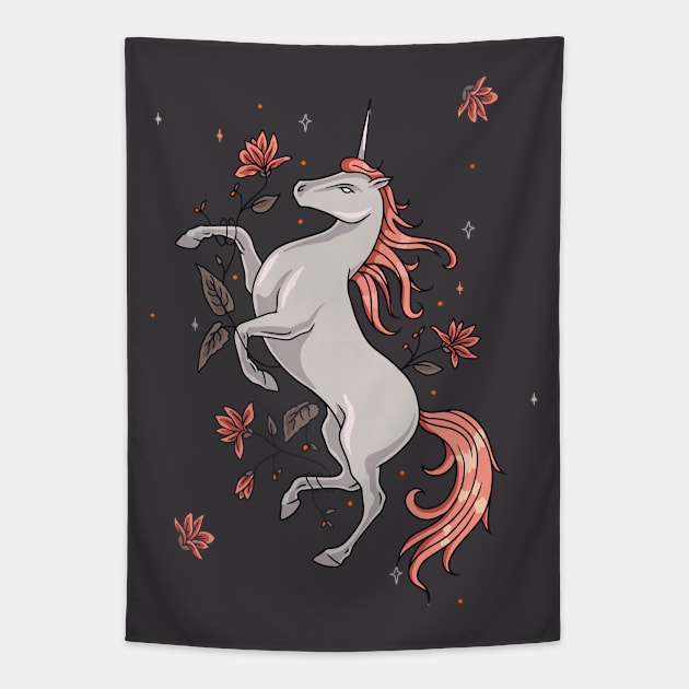 Unicorn Cottagecore Aesthetics Myths Fantasy Magical Tapestry by Sassee Designs