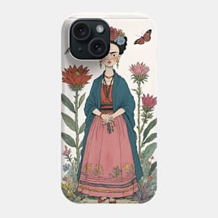 Frida's Floral Reverie: Illustrated Tribute Phone Case