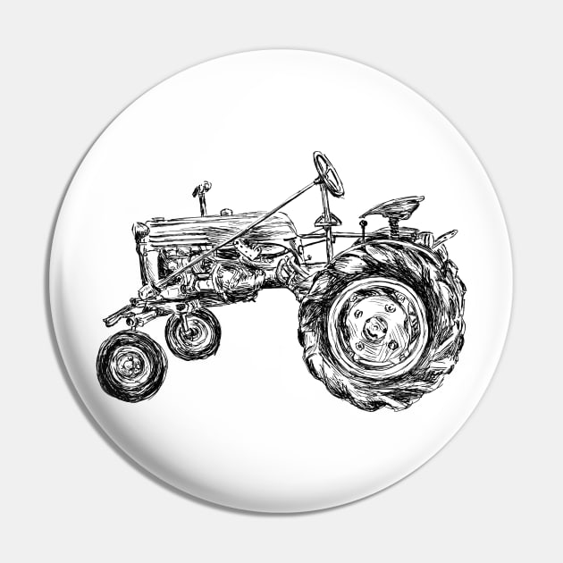 Antique Tractor Print Pin by rachelsfinelines