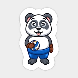 Panda Volleyball Player Cartoon Magnet