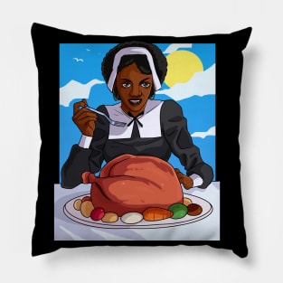 Black Pilgrim Hip Hop Thanksgiving Pillow