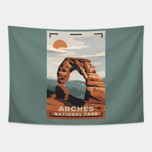 Arches National Park Travel Poster Tapestry