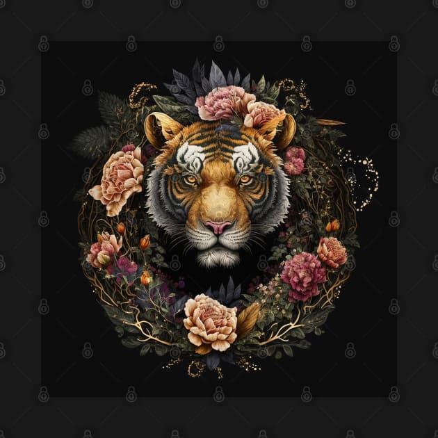 Floral tiger by BloodRubyz