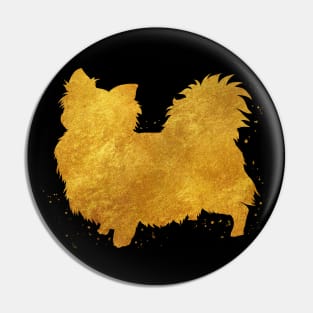 Chihuahua long hair golden art Pin