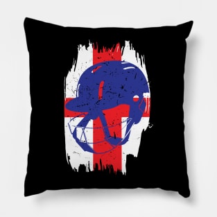 England Cricket Player Batsman Helmet Design Pillow