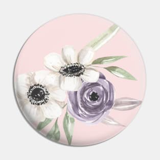 Vintage Floral Pattern Watercolor Pin