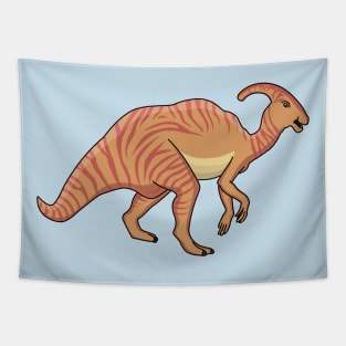 Cute parasaurolophus dinosaur cartoon illustration Tapestry