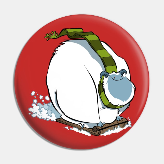 Sledding Yeti Pin by westinchurch