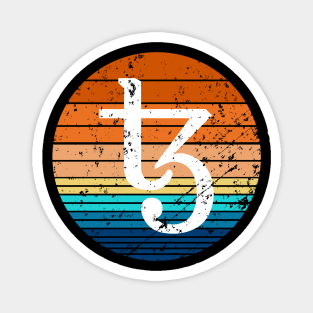 Tezos Cryptocurrency DeFi XTZ Crypto Vintage Sunset Magnet