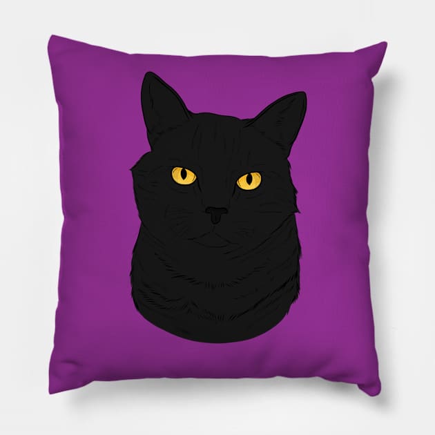 Black Cat Pillow by rmcbuckeye