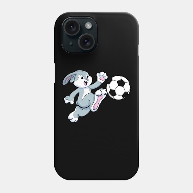 Rabbit as Soccer player with Soccer ball Phone Case by Markus Schnabel