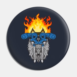 old skull head fire Pin