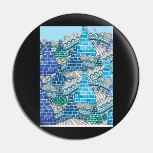 STOKE ON TRENT: BLUE ABSTRACT KILNS Pin