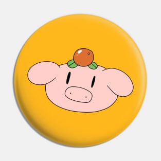 Orange Fruit Pig Face Pin